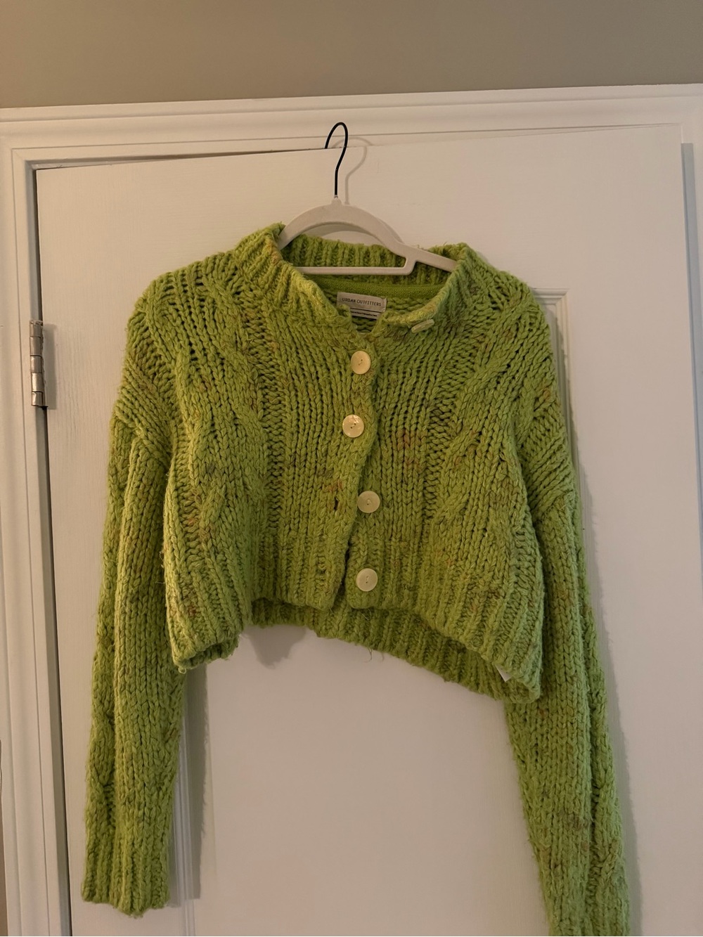Urban Outfitters Cameron Cable Knit Cardigan- Green